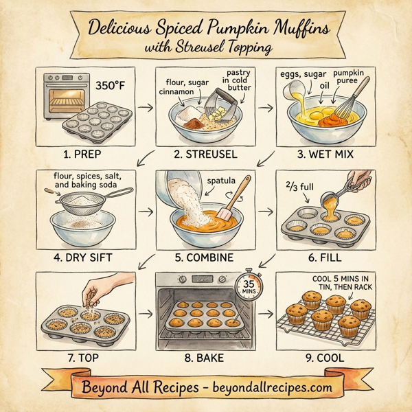 Delicious Spiced Pumpkin Muffins with Streusel Topping instructions