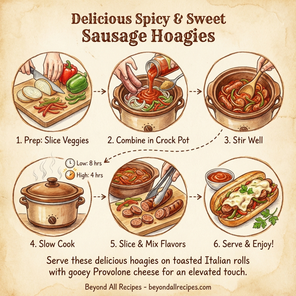 Delicious Spicy & Sweet Sausage Hoagies instructions