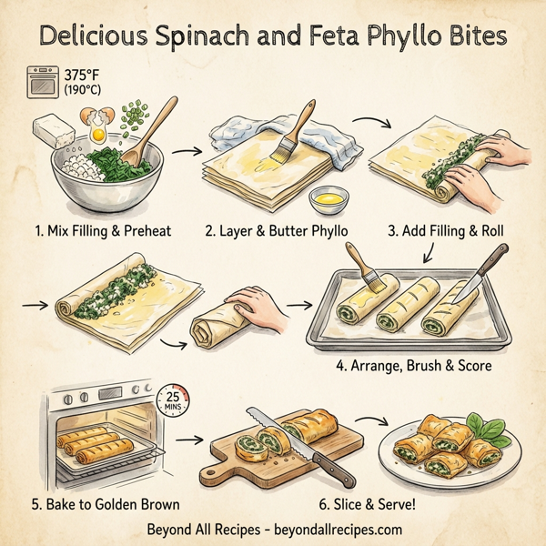 Delicious Spinach and Feta Phyllo Bites instructions
