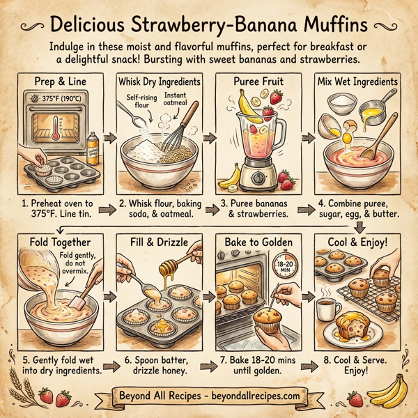 Delicious Strawberry-Banana Muffins instructions