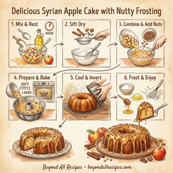 Delicious Syrian Apple Cake with Nutty Frosting instructions