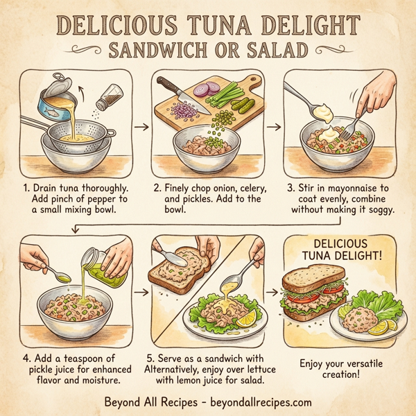 Delicious Tuna Delight Sandwich or Salad instructions