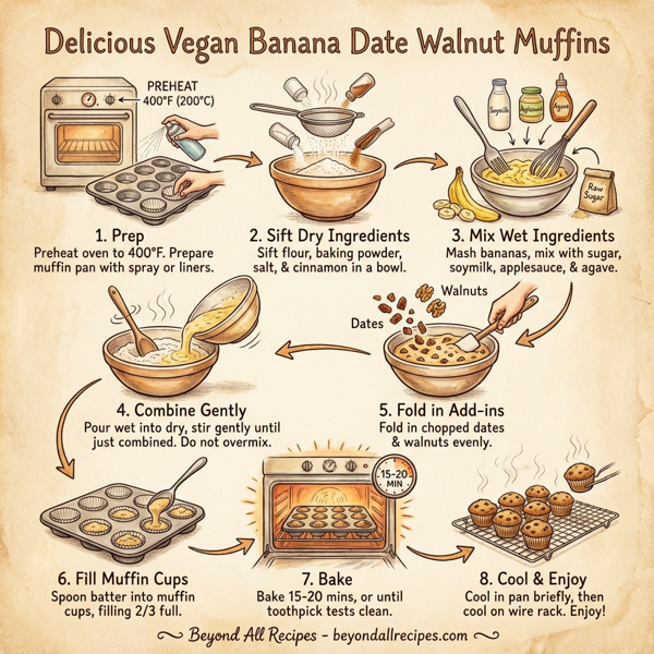 Delicious Vegan Banana Date Walnut Muffins instructions