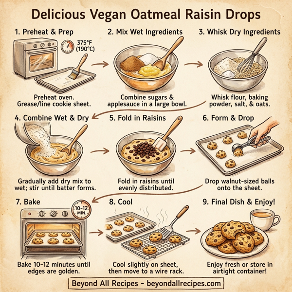 Delicious Vegan Oatmeal Raisin Drops instructions