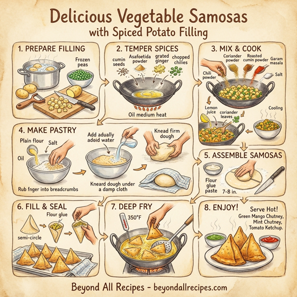 Delicious Vegetable Samosas with Spiced Potato Filling instructions