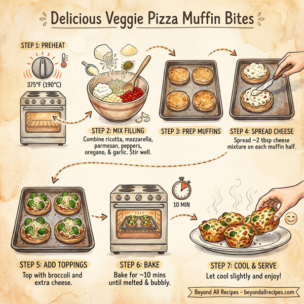 Delicious Veggie Pizza Muffin Bites instructions