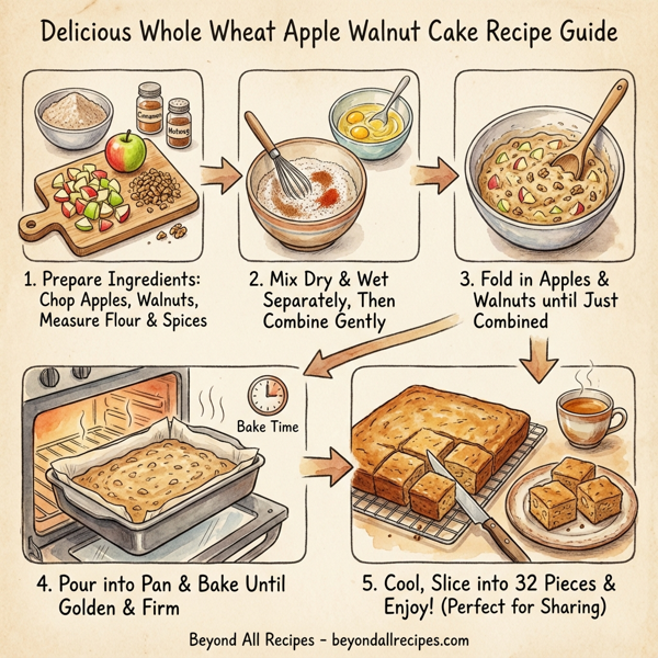 Delicious Whole Wheat Apple Walnut Cake instructions
