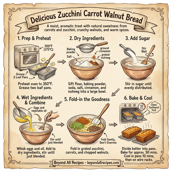 Delicious Zucchini Carrot Walnut Bread instructions
