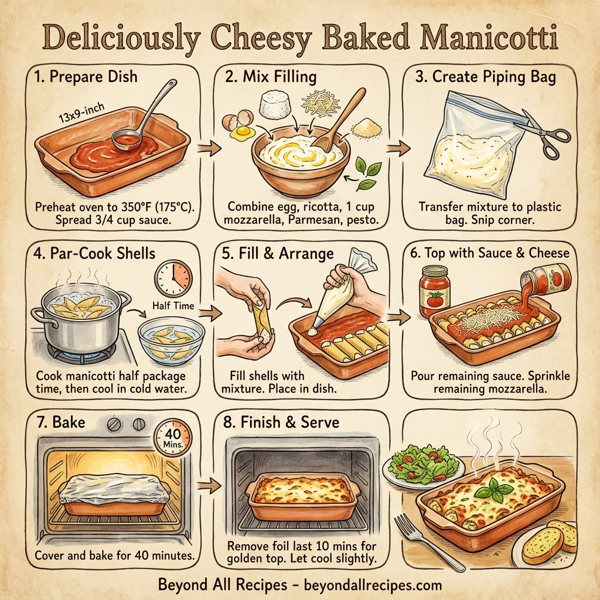 Deliciously Cheesy Baked Manicotti instructions