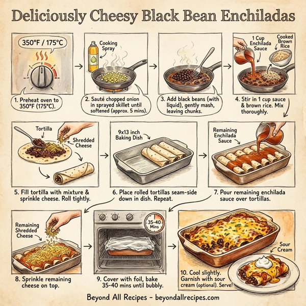 Deliciously Cheesy Black Bean Enchiladas instructions