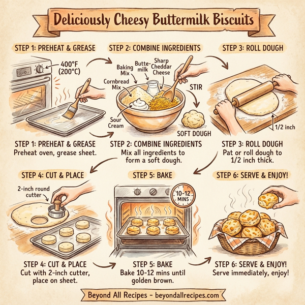 Deliciously Cheesy Buttermilk Biscuits instructions