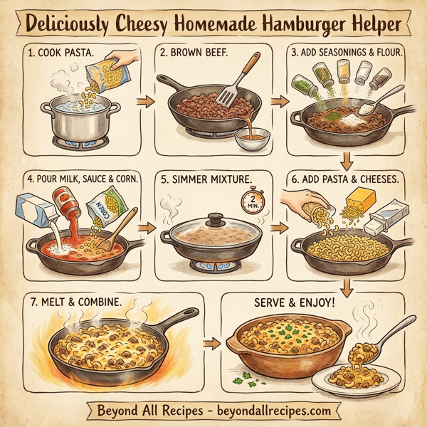 Deliciously Cheesy Homemade Hamburger Helper instructions