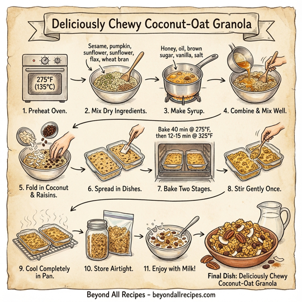 Deliciously Chewy Coconut-Oat Granola instructions