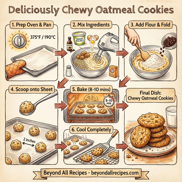 Deliciously Chewy Oatmeal Cookies instructions
