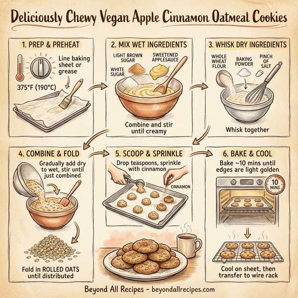 Deliciously Chewy Vegan Apple Cinnamon Oatmeal Cookies instructions