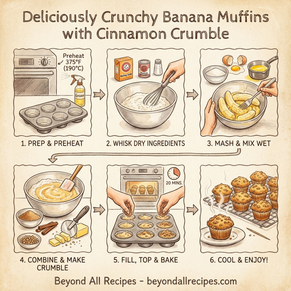 Deliciously Crunchy Banana Muffins with Cinnamon Crumble instructions