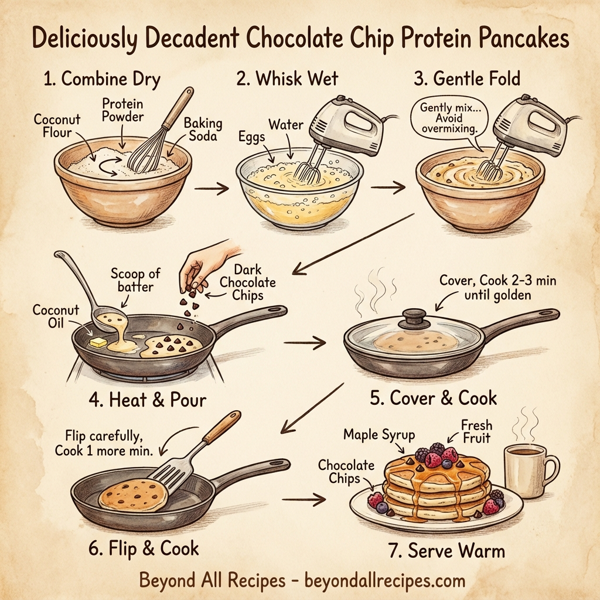 Deliciously Decadent Chocolate Chip Protein Pancakes instructions