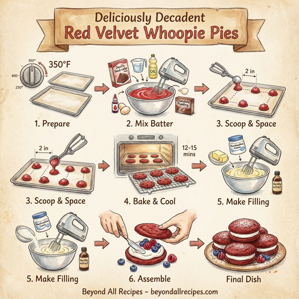 Deliciously Decadent Red Velvet Whoopie Pies instructions