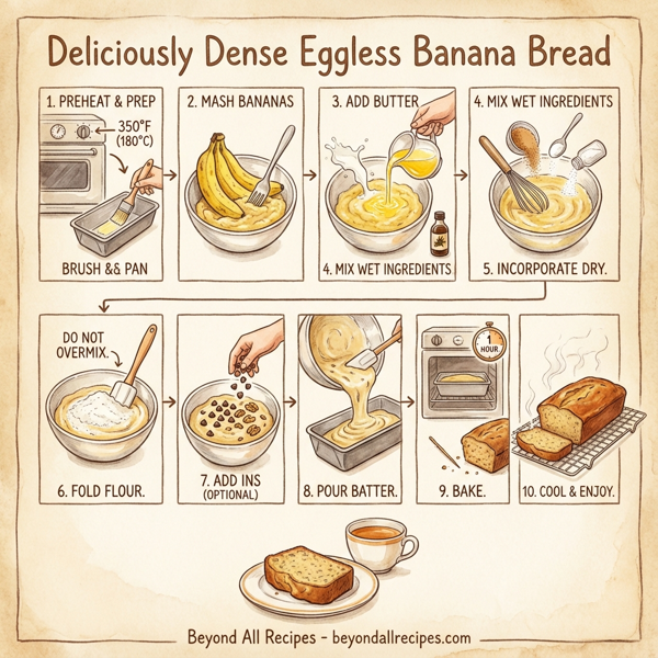 Deliciously Dense Eggless Banana Bread instructions