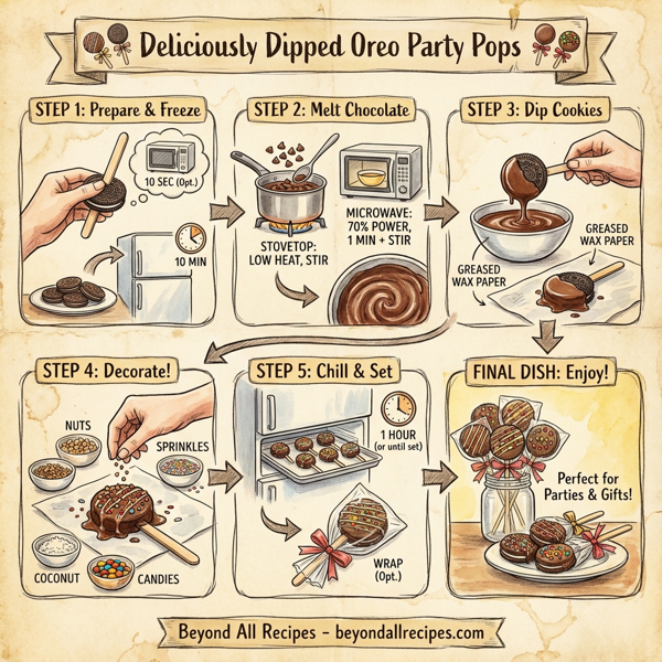 Deliciously Dipped Oreo Party Pops instructions