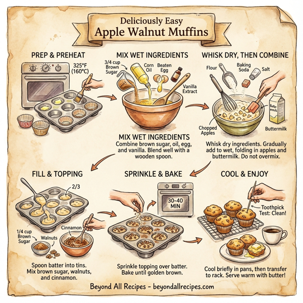 Deliciously Easy Apple Walnut Muffins instructions