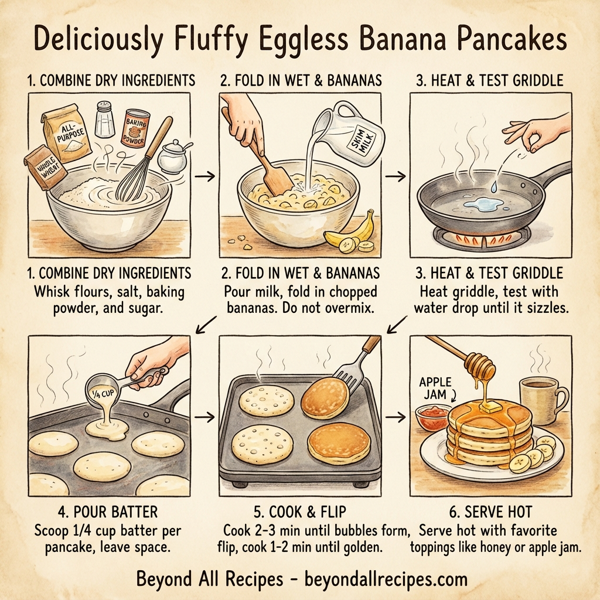 Deliciously Fluffy Eggless Banana Pancakes instructions