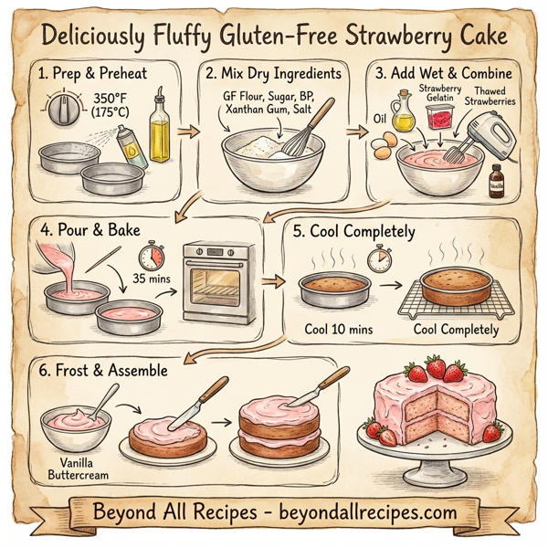 Deliciously Fluffy Gluten-Free Strawberry Cake instructions