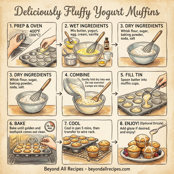 Deliciously Fluffy Yogurt Muffins instructions