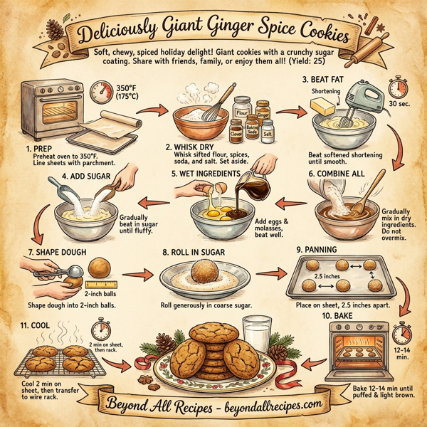 Deliciously Giant Ginger Spice Cookies instructions
