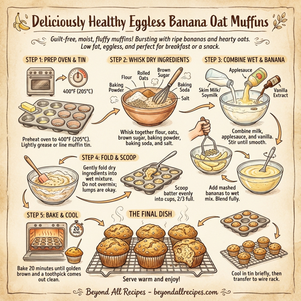 Deliciously Healthy Eggless Banana Oat Muffins instructions