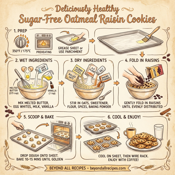 Deliciously Healthy Sugar-Free Oatmeal Raisin Cookies instructions
