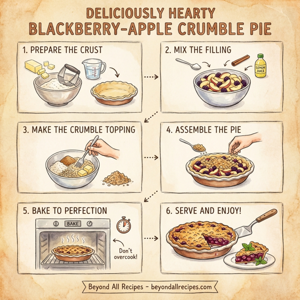 Deliciously Hearty Blackberry-Apple Crumble Pie instructions