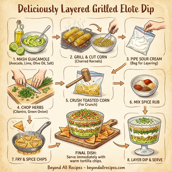 Deliciously Layered Grilled Elote Dip instructions