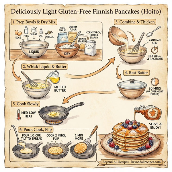 Deliciously Light Gluten-Free Finnish Pancakes (Hoito) instructions