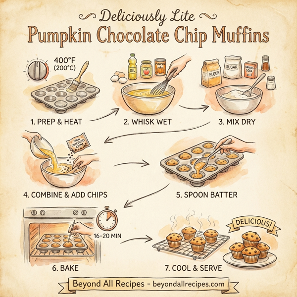 Deliciously Lite Pumpkin Chocolate Chip Muffins instructions