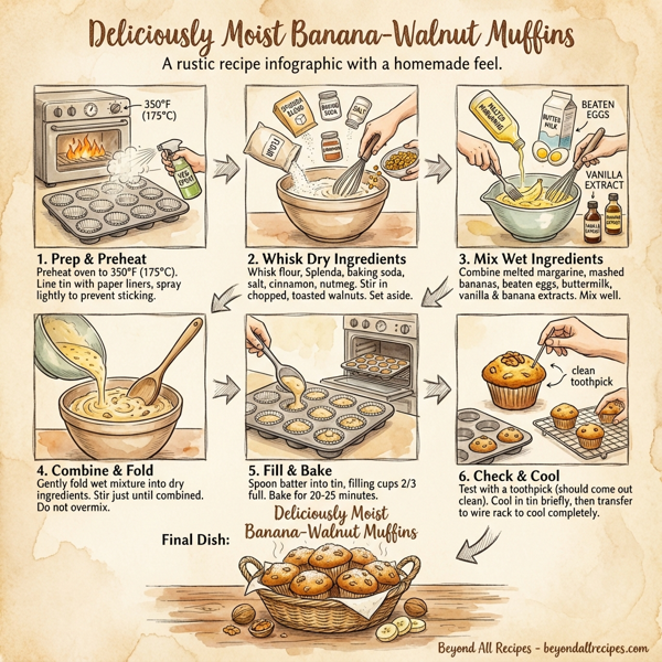 Deliciously Moist Banana-Walnut Muffins instructions