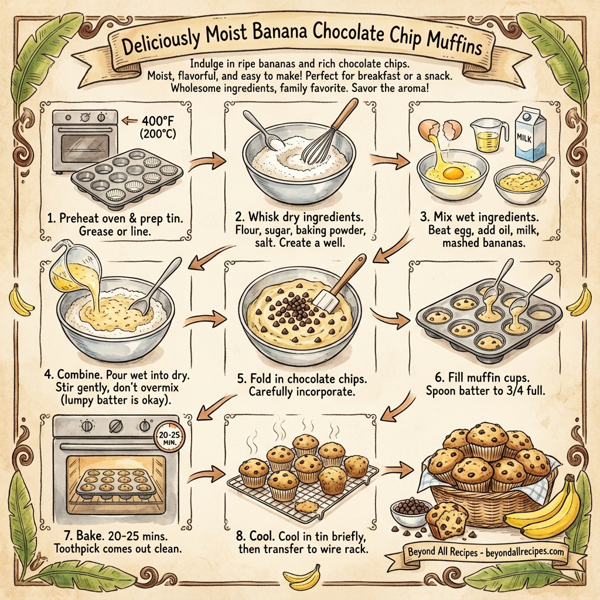 Deliciously Moist Banana Chocolate Chip Muffins instructions