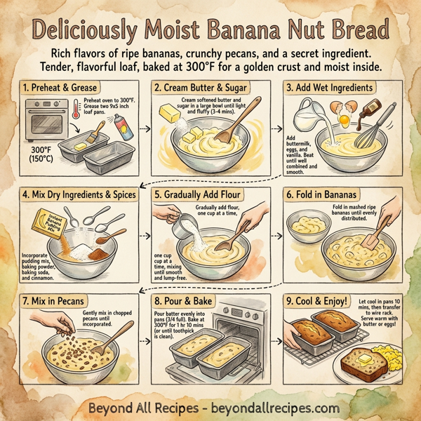 Deliciously Moist Banana Nut Bread instructions