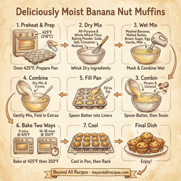 Deliciously Moist Banana Nut Muffins instructions