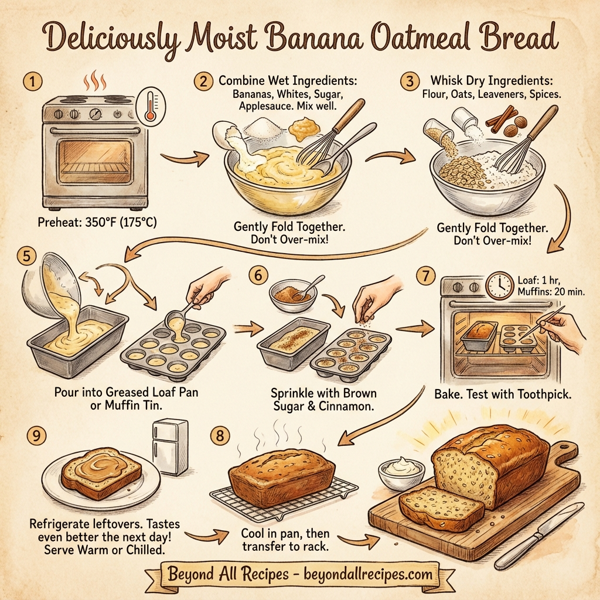 Deliciously Moist Banana Oatmeal Bread instructions