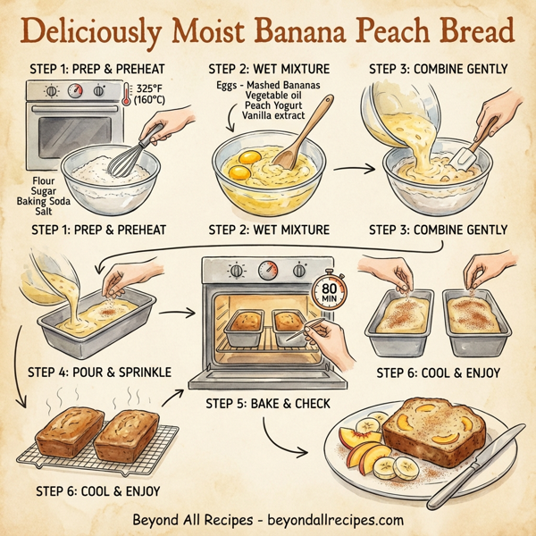 Deliciously Moist Banana Peach Bread instructions