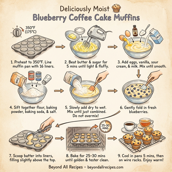 Deliciously Moist Blueberry Coffee Cake Muffins instructions