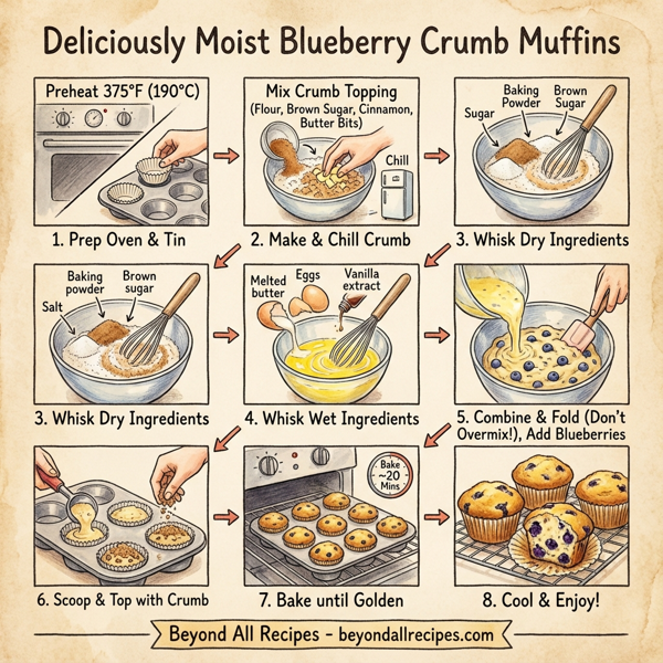 Deliciously Moist Blueberry Crumb Muffins instructions