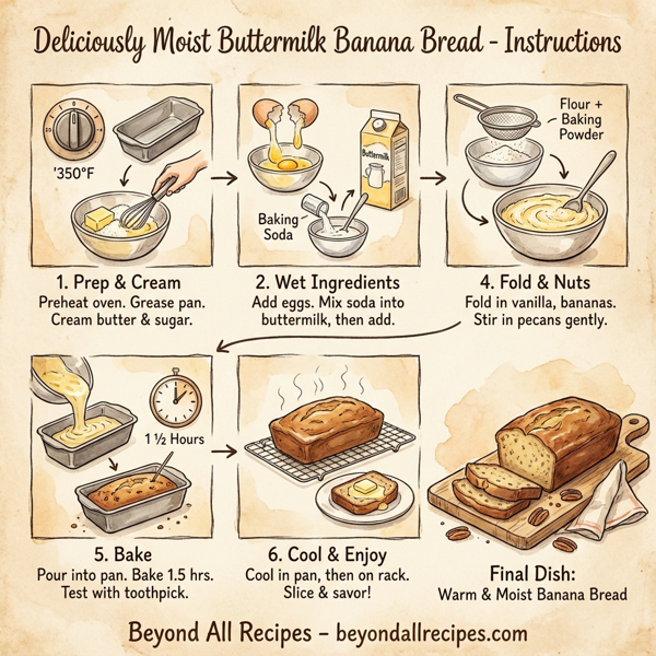 Deliciously Moist Buttermilk Banana Bread instructions
