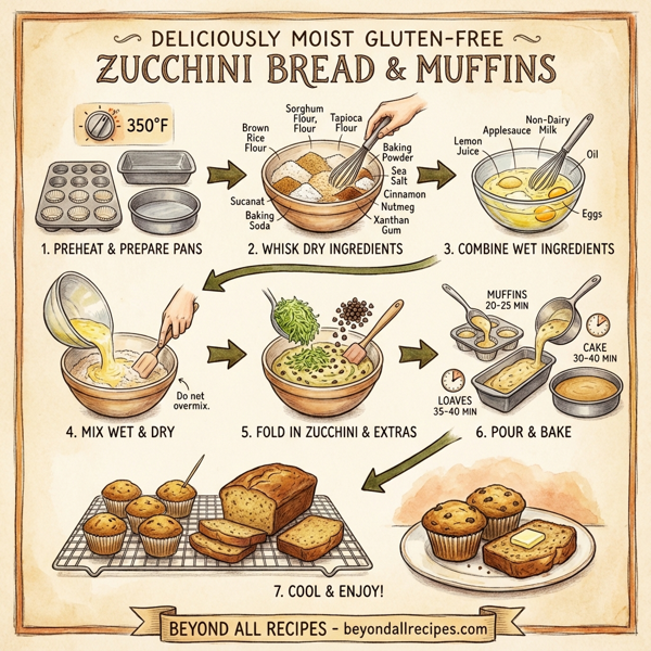 Deliciously Moist Gluten-Free Zucchini Bread & Muffins instructions