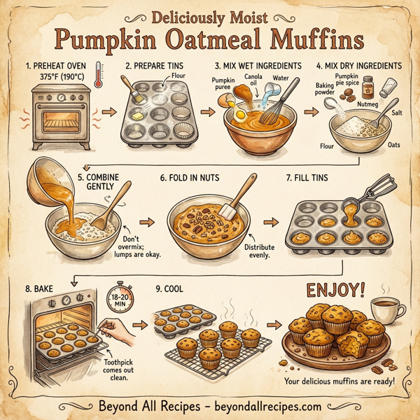 Deliciously Moist Pumpkin Oatmeal Muffins instructions