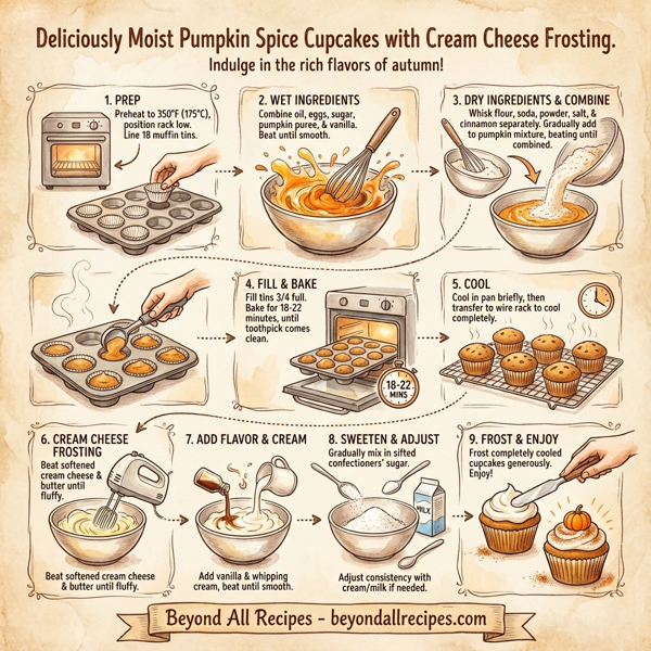 Deliciously Moist Pumpkin Spice Cupcakes with Cream Cheese Frosting instructions