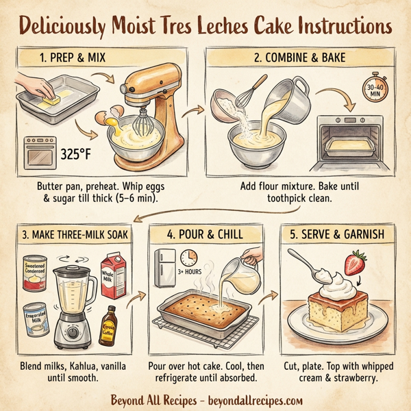 Deliciously Moist Tres Leches Cake instructions