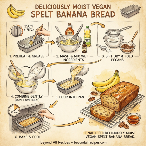 Deliciously Moist Vegan Spelt Banana Bread instructions