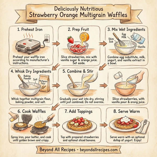 Deliciously Nutritious Strawberry Orange Multigrain Waffles instructions